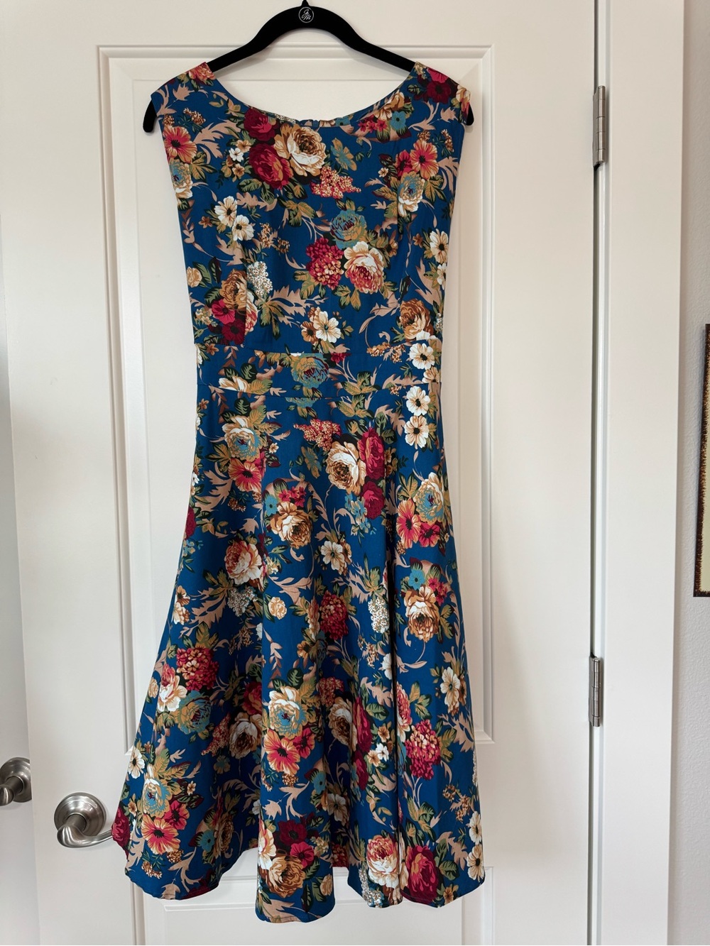 Acevog Blue and Cream Floral Sundress